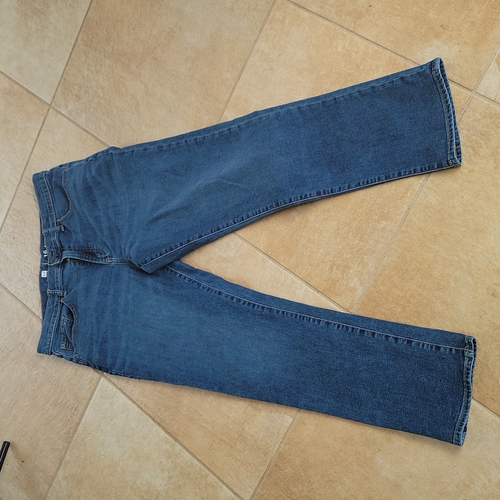 Gap blue athletic taper jeans 16 husky